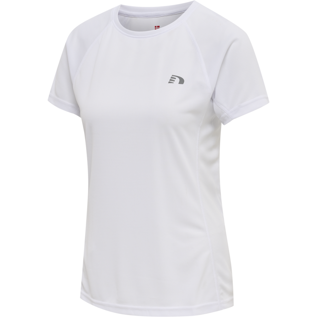 WOMEN CORE RUNNING T-SHIRT S/S, WHITE, packshot