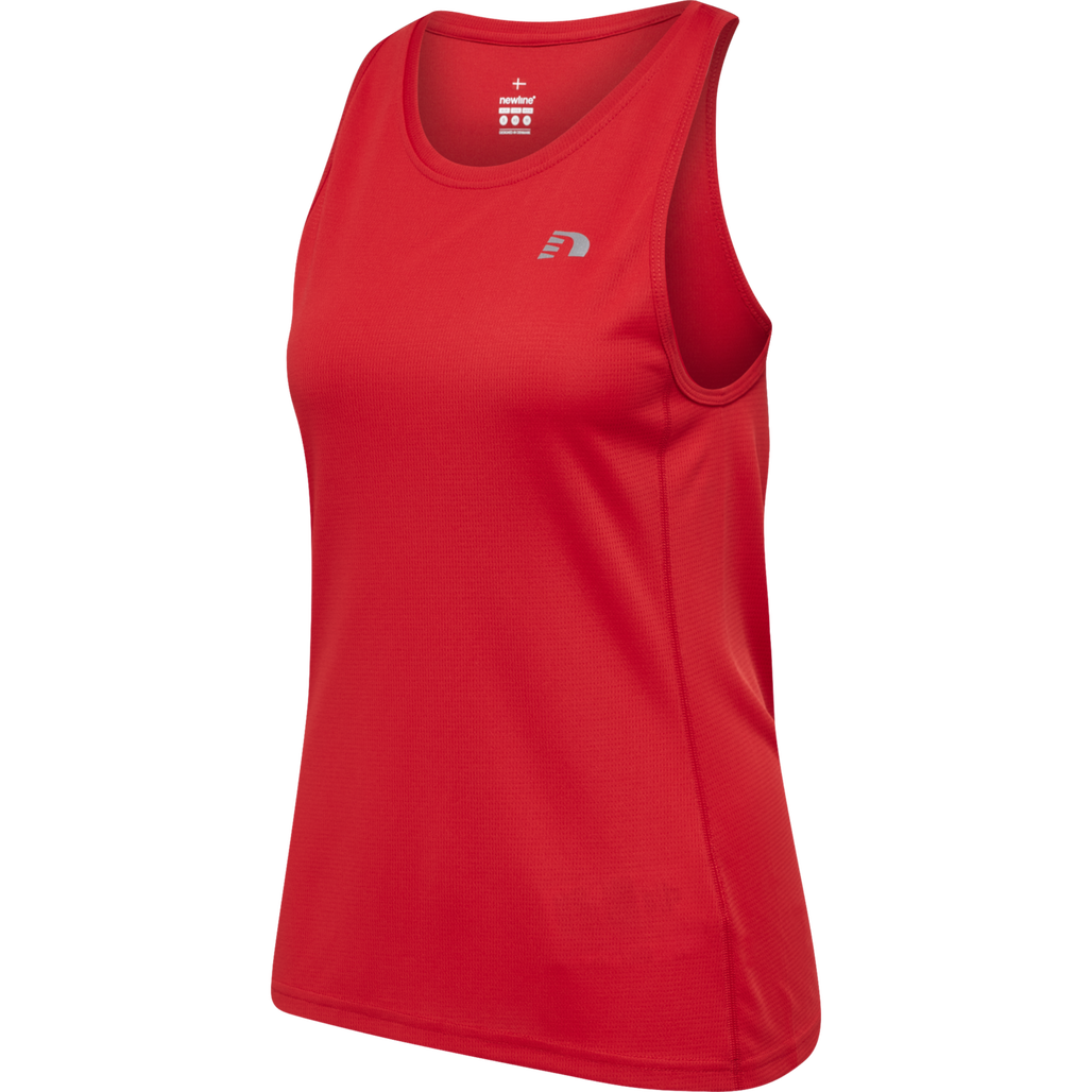 WOMEN CORE RUNNING SINGLET, TANGO RED, packshot