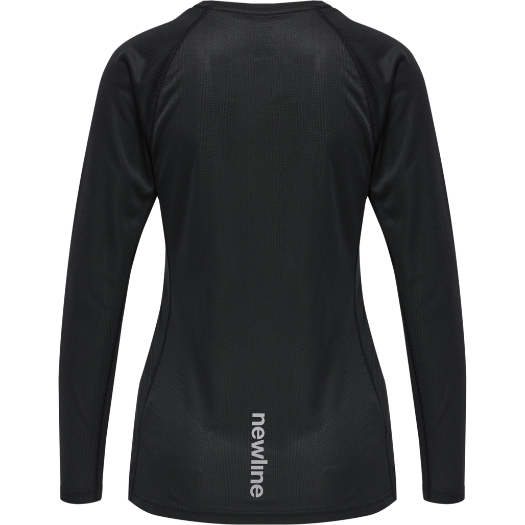 WOMEN CORE RUNNING T-SHIRT L/S, BLACK, packshot
