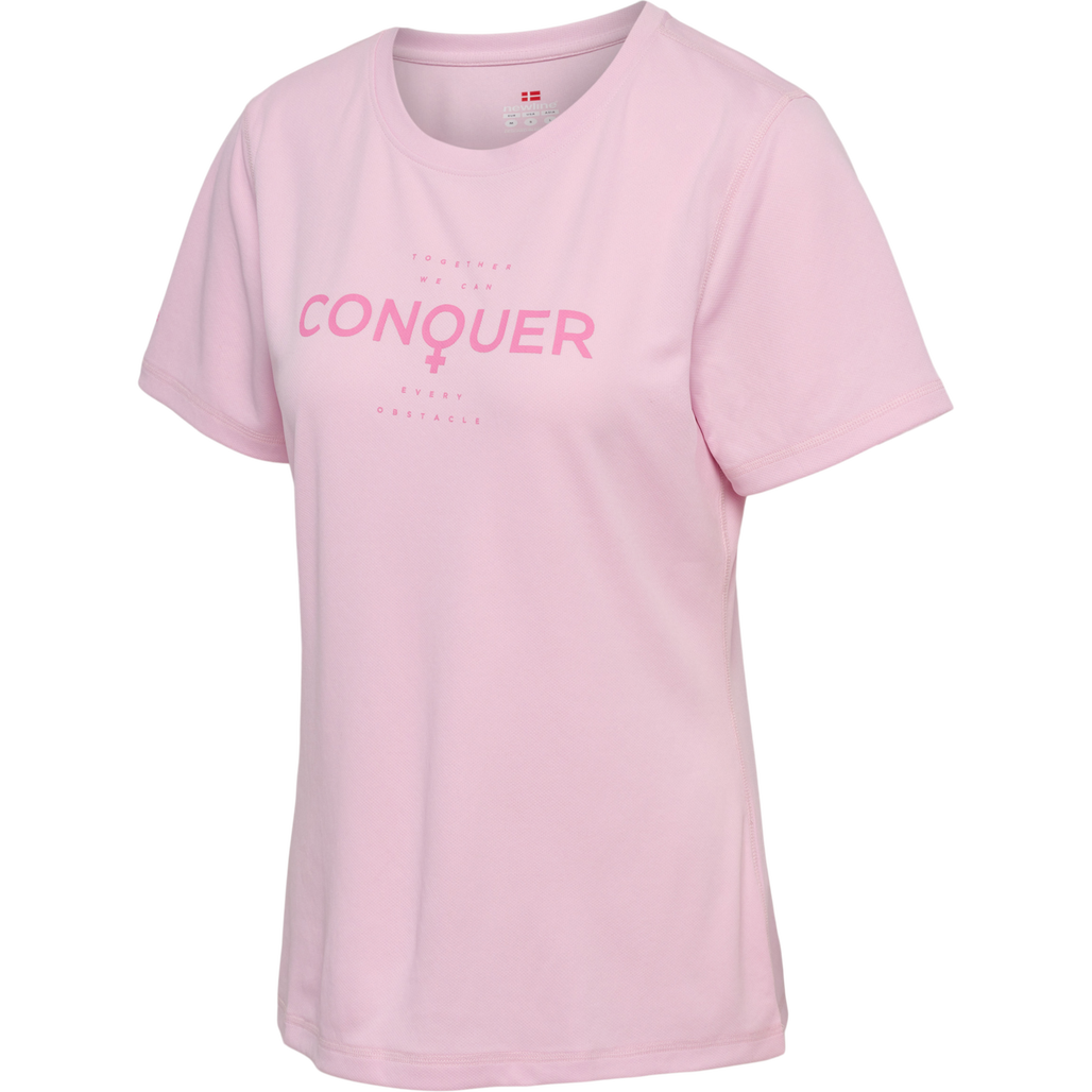 【BEENTRILL】Women's Cursive T-Shirt / 追跡付 Newline nwlSB S/S RUNNING T-SHIRT WO - PINK LADY