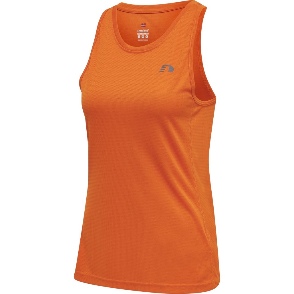 WOMEN CORE RUNNING SINGLET, ORANGE TIGER, packshot