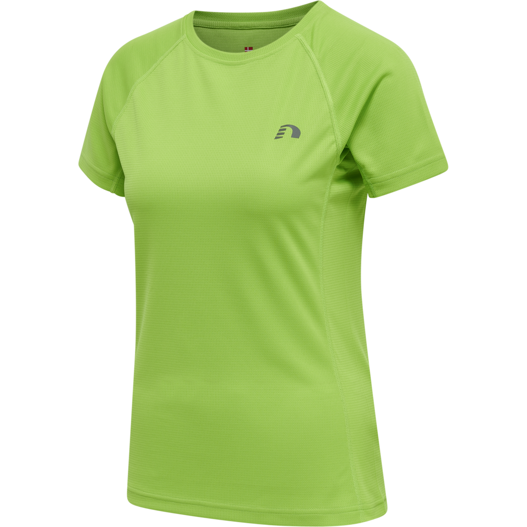 WOMEN CORE RUNNING T-SHIRT S/S, GREEN FLASH, packshot