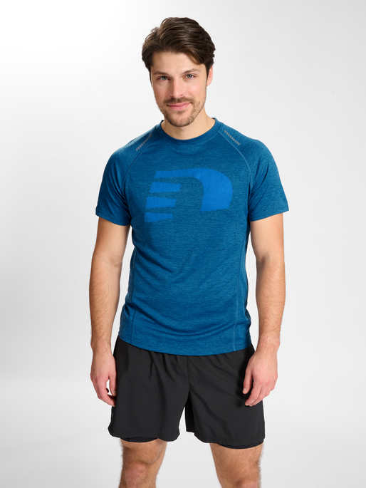 nwlORLANDO T-SHIRT S/S male, MAJOLICA BLUE MELANGE, model