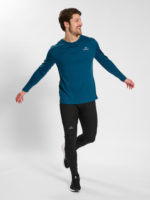 nwlMEMPHIS T-SHIRT L/S male, MAJOLICA BLUE, model