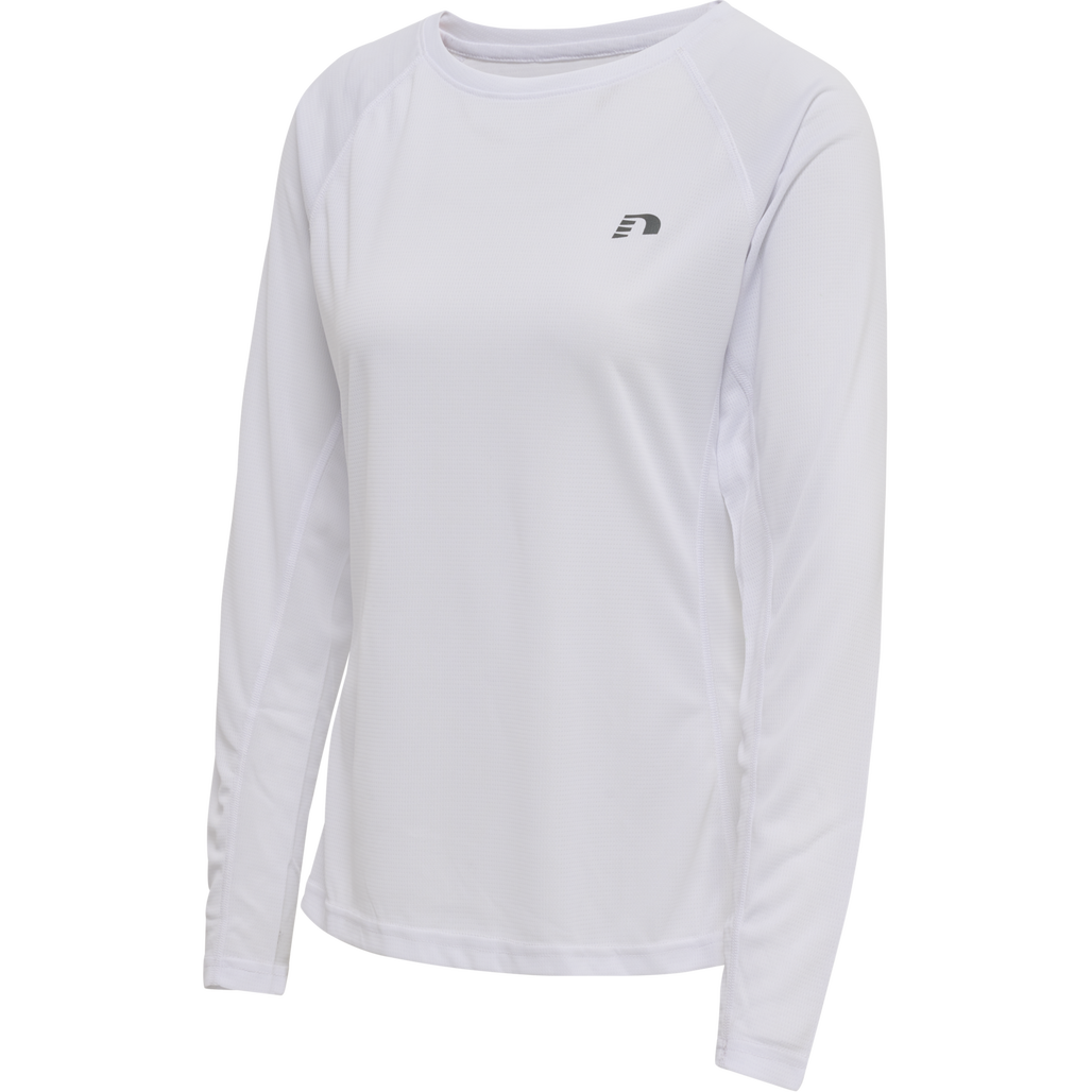 Tシャツ・カットソー RONRON MINI POINT LABEL STANDARD FIT LONG SLEEVE WHITE Newline WOMEN CORE RUNNING T-SHIRT L/S - WHITE