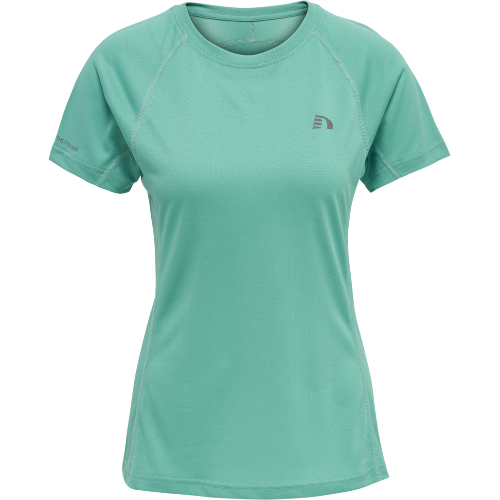 WOMEN RUNNING T-SHIRT S/S, BLUE TURQUOISE, packshot