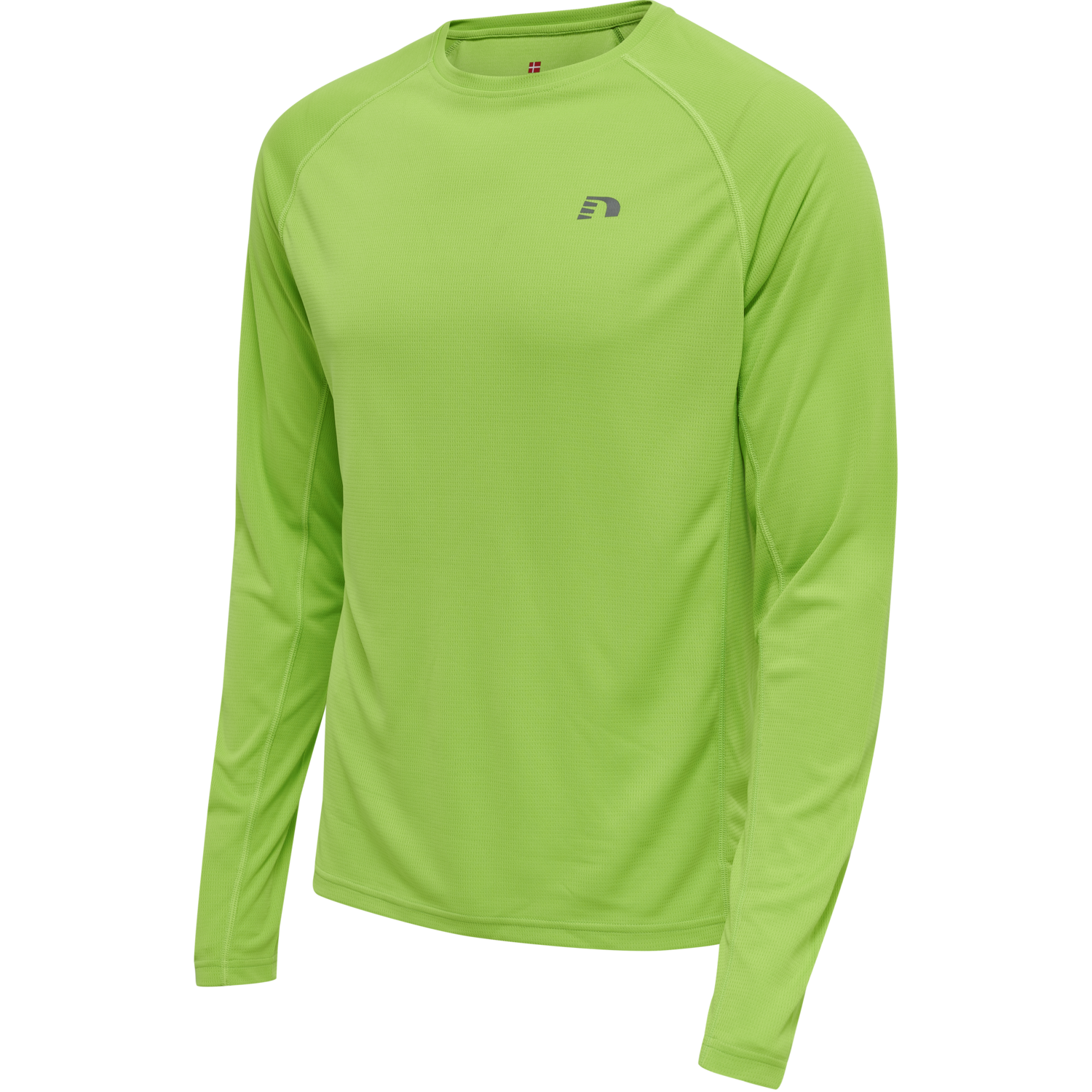 Newline MEN CORE RUNNING T-SHIRT L/S - GREEN FLASH | newlinesport.com