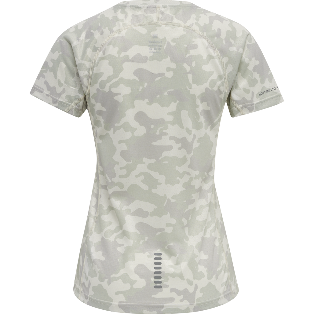 WOMEN RUNNING T-SHIRT S/S, OYSTER MUSHROOM AOP, packshot