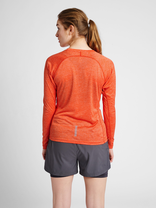 WOMEN RUNNING L/S, SPICY ORANGE MELANGE, model