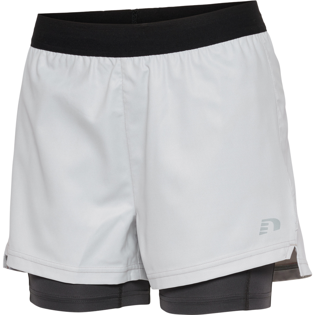 WOMEN 2-IN-1 RUNNING SHORTS, OYSTER MUSHROOM, packshot