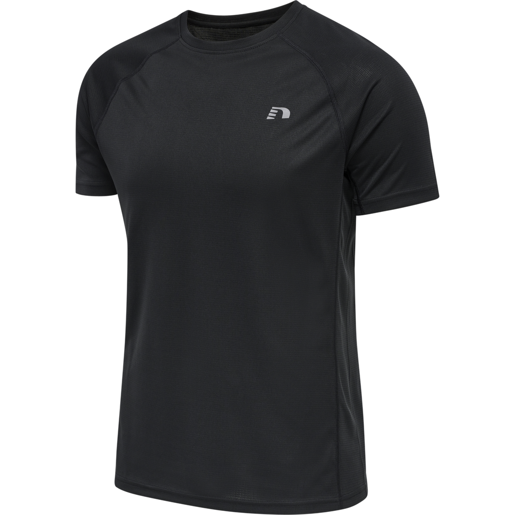 MEN CORE RUNNING T-SHIRT S/S, BLACK, packshot