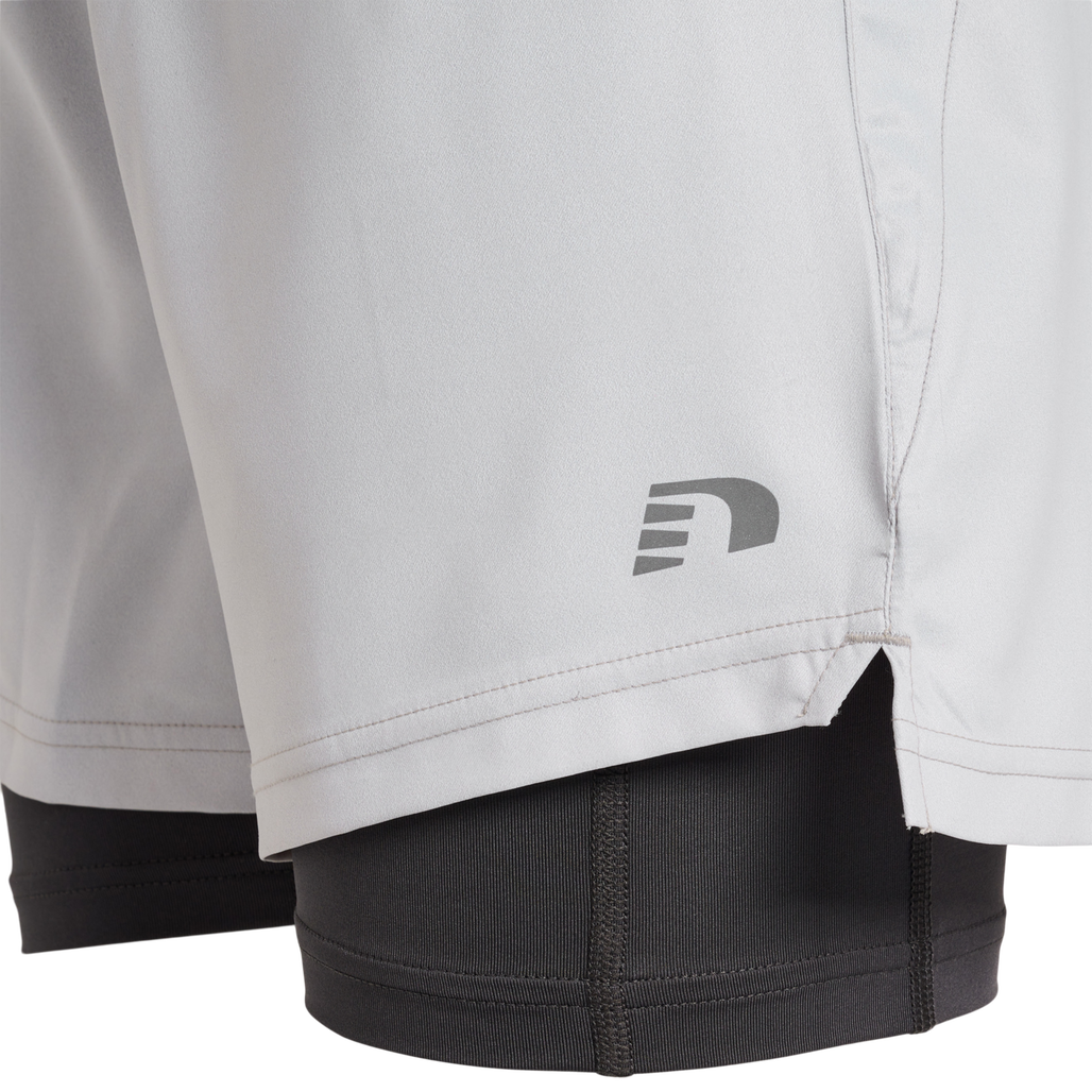 WOMEN 2-IN-1 RUNNING SHORTS, OYSTER MUSHROOM, packshot