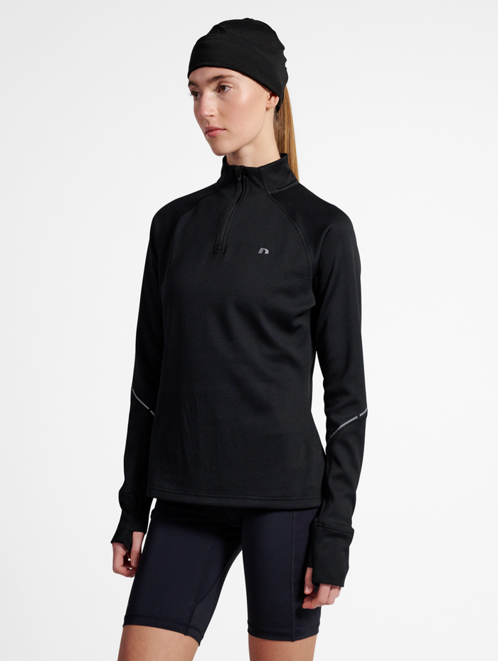 nwlPOWER HALF ZIP MIDLAYER W, BLACK, model