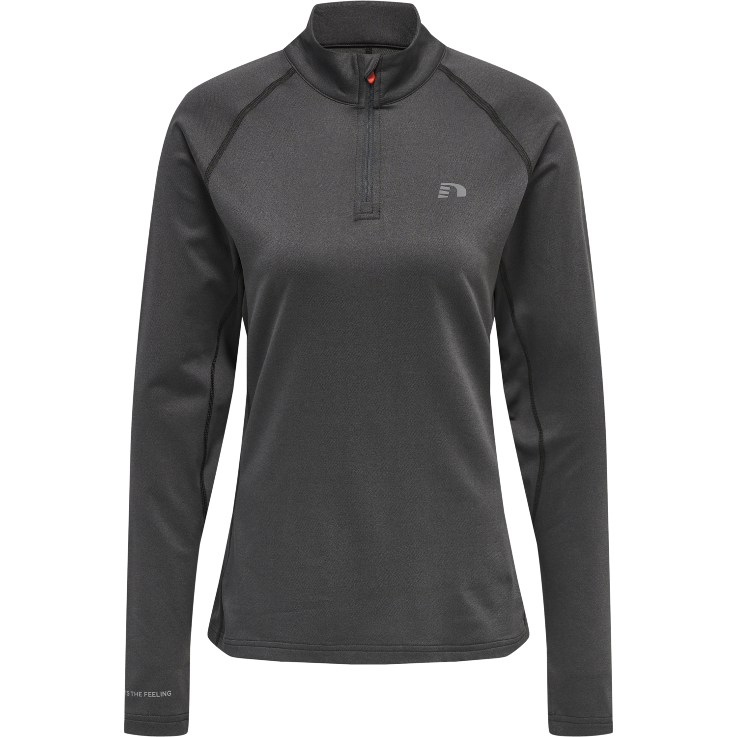 WOMEN 1/2 ZIP L/S, FORGED IRON MELANGE, packshot