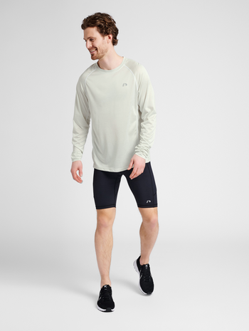 MEN RUNNING L/S, OYSTER MUSHROOM MELANGE, model
