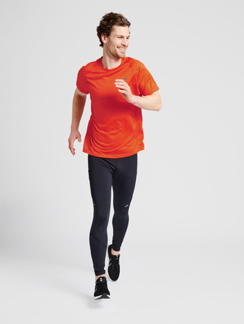 MEN RUNNING T-SHIRT S/S, SPICY ORANGE, model