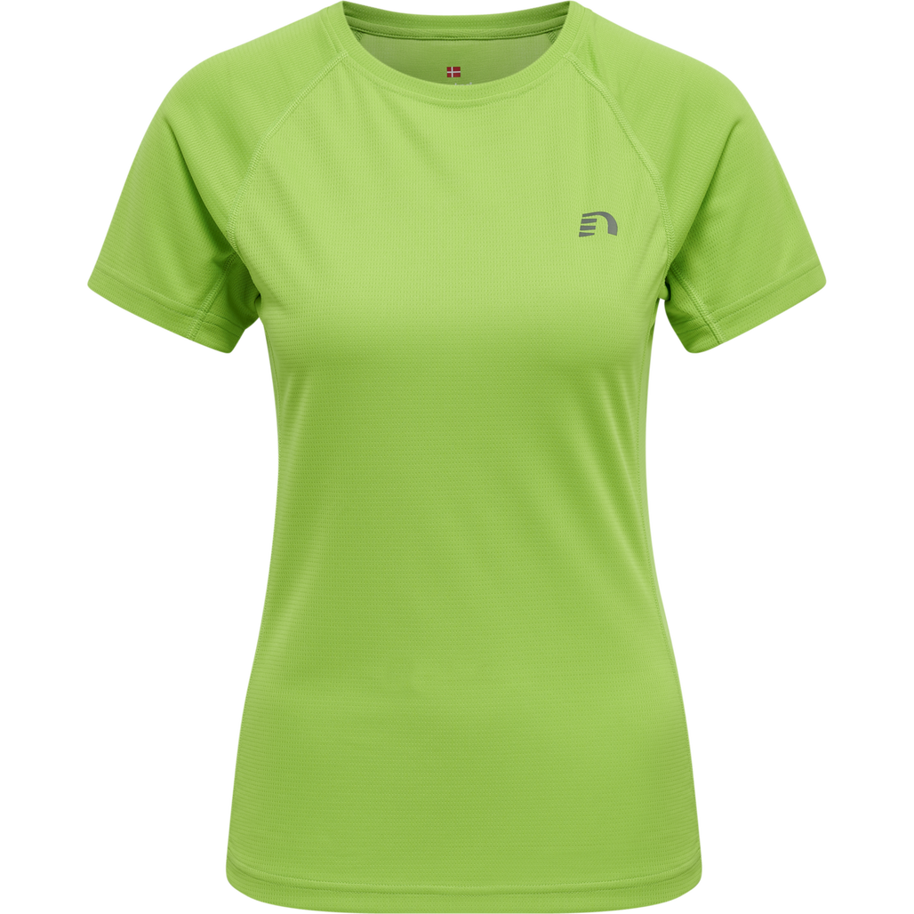 WOMEN CORE RUNNING T-SHIRT S/S, GREEN FLASH, packshot