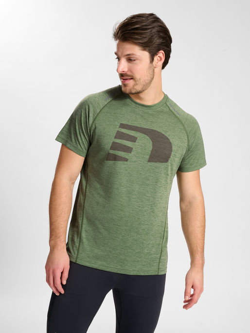 nwlORLANDO T-SHIRT S/S male, FOUR LEAF CLOVER MELANGE, model
