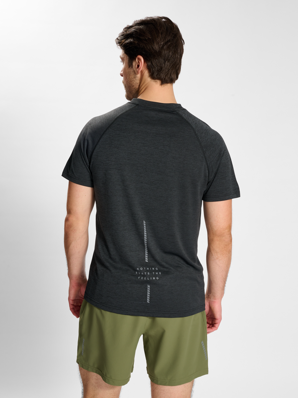 nwlORLANDO T-SHIRT S/S MEN, BLACK MELANGE, model