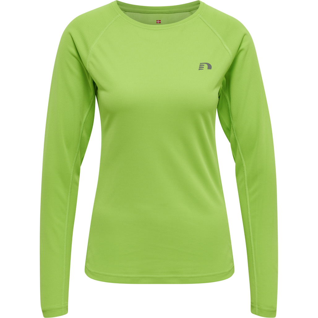 WOMEN CORE RUNNING T-SHIRT L/S, GREEN FLASH, packshot