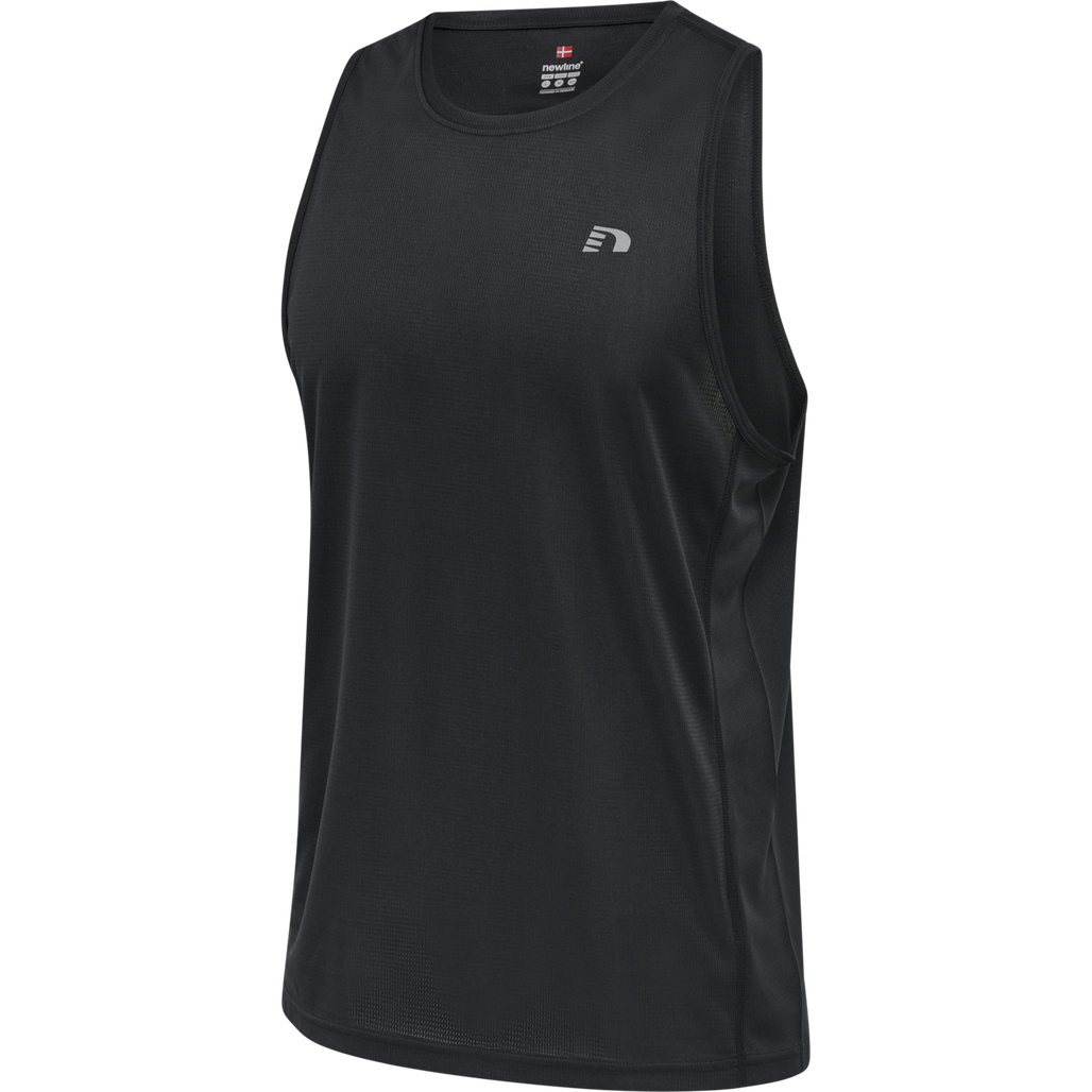 MEN CORE RUNNING SINGLET, BLACK, packshot