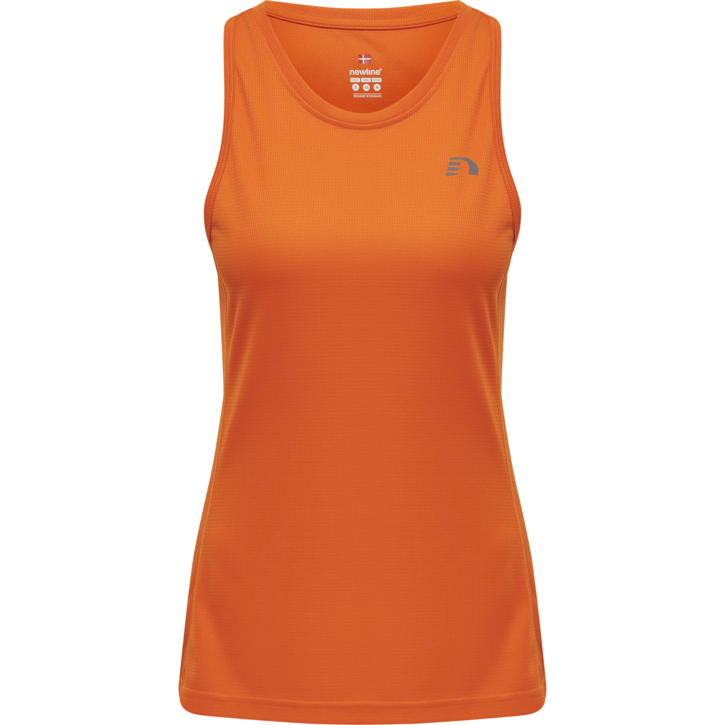 WOMEN CORE RUNNING SINGLET, ORANGE TIGER, packshot