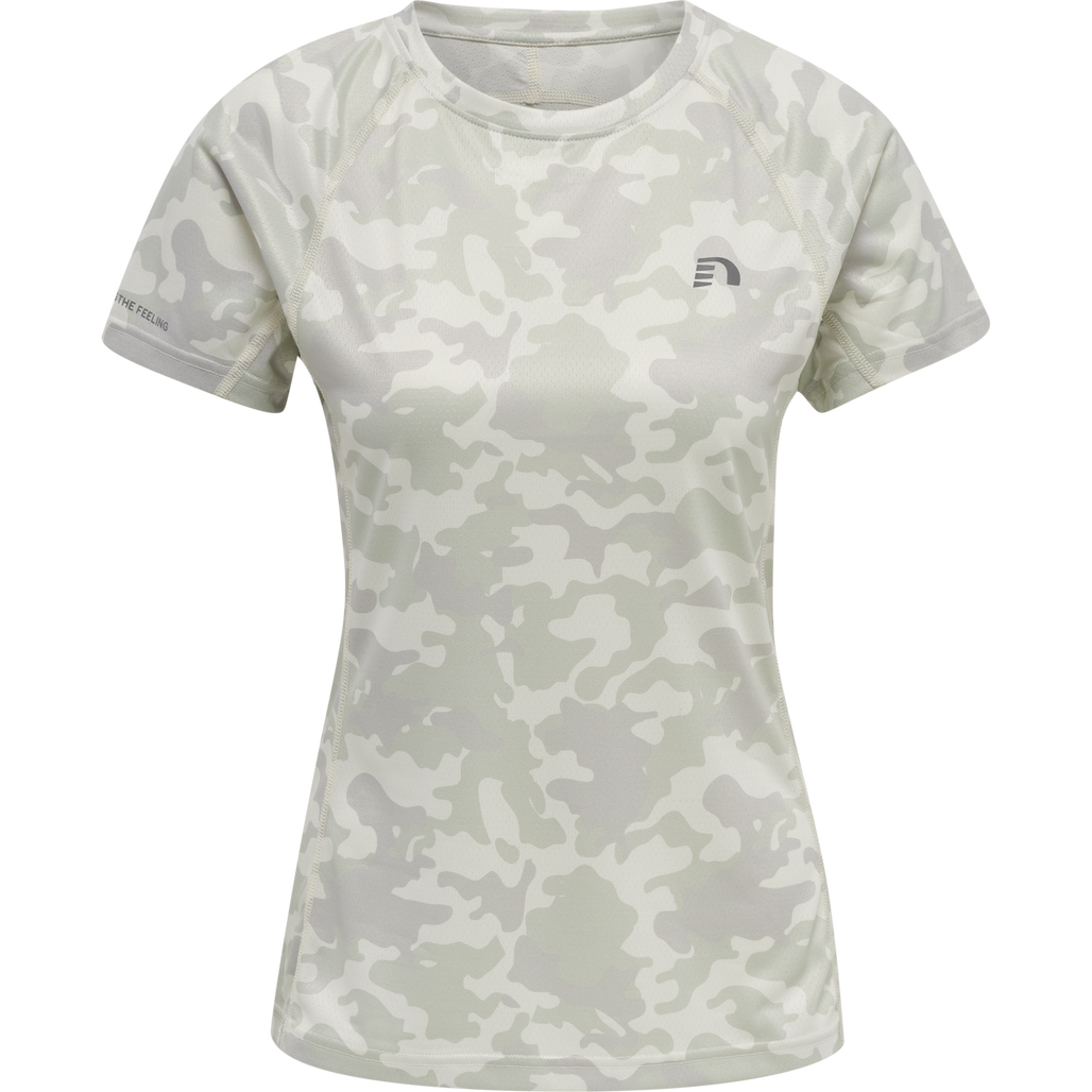 WOMEN RUNNING T-SHIRT S/S, OYSTER MUSHROOM AOP, packshot