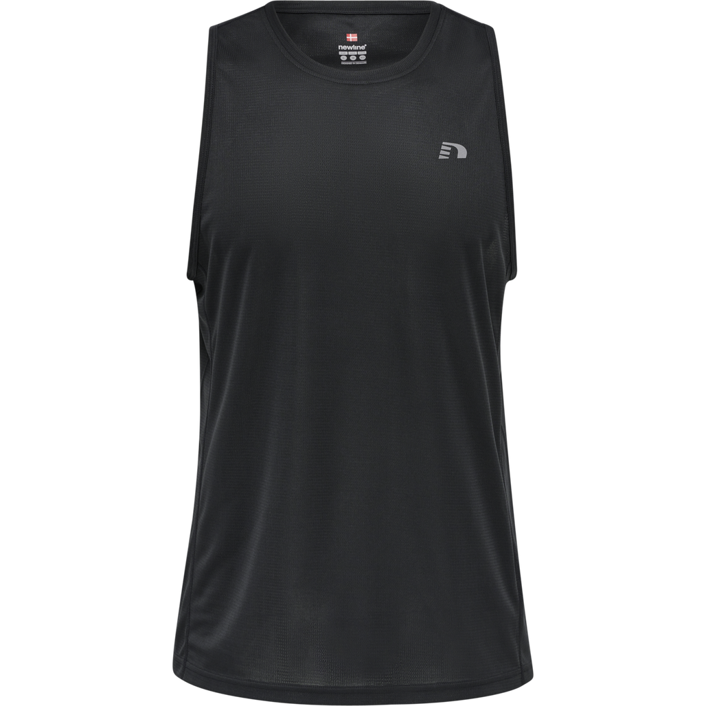 MEN CORE RUNNING SINGLET, BLACK, packshot