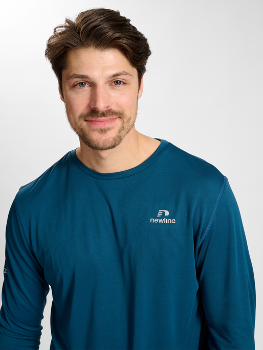 nwlMEMPHIS T-SHIRT L/S male, MAJOLICA BLUE, model